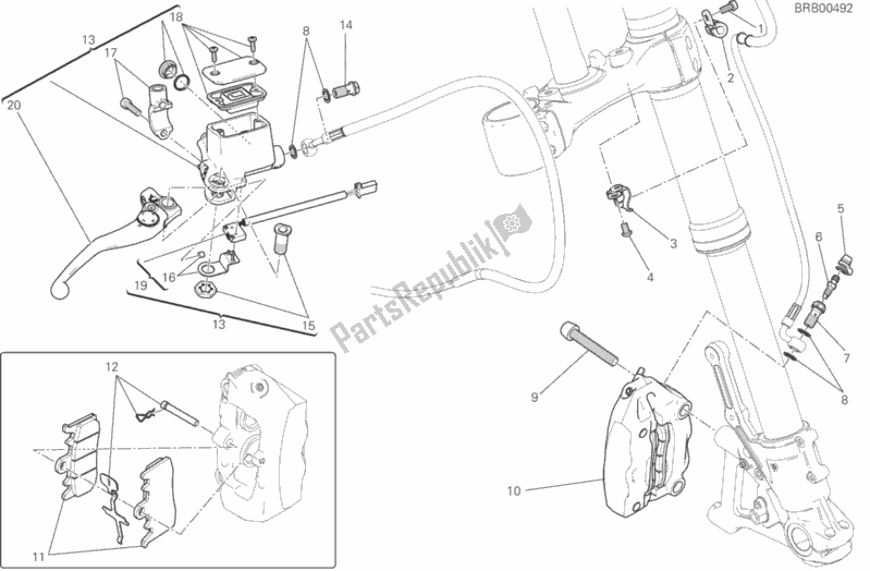 All parts for the Front Brake System of the Ducati Scrambler Flat Track Thailand 803 2016